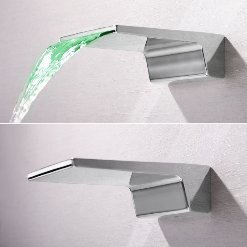 LED  Waterpower electricity generation Faucet Waterfall Faucet in Chrome