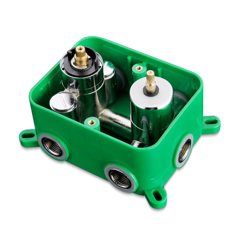 Thermostatic shower faucet mixer valve 3way concealed easyaccess box 2handle brass concealed