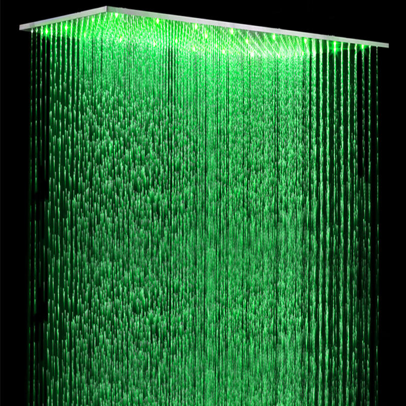 Ceiling LED Shower Head Bathroom Large Rain Shower Panel 304 Stainless Steel Brushed Finish Showerheads