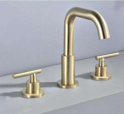 Bathroom basin faucet Soild brass wide sink faucet cold and hot double handle