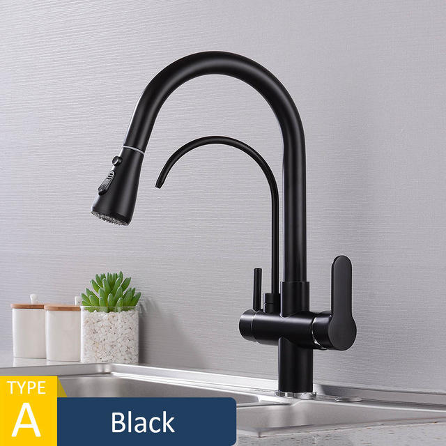 Three Ways Kitchen Faucets Pull Out Filter Tap for Kitchen Sink