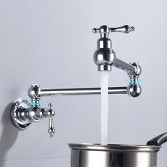 Wall-mounted 360-degree rotating folding kitchen sink faucet