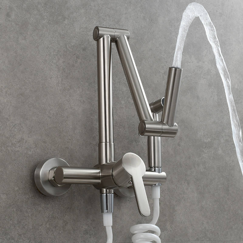 Rotating folding kitchen faucet flushing gun set