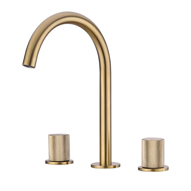 Bathroom Widespread Sink Faucet Double Handle Brass