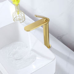 Frosted gold tall bathroom sink holder faucet