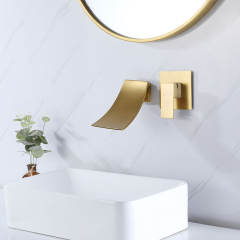 Waterfall  Wall Mounted Bathroom Sink Faucet With Single Handle