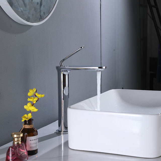 Frosted gold tall bathroom sink holder faucet