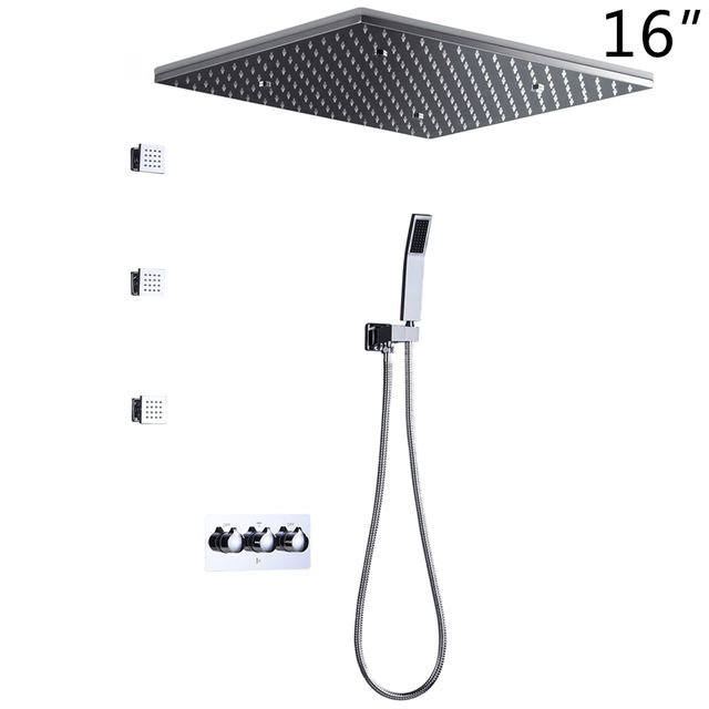 Rainfall Shower Set system With 3 Pcs Body Jets