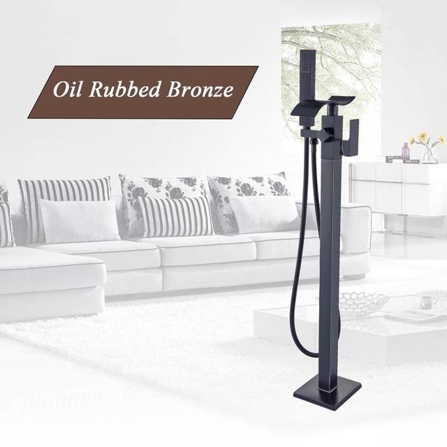 Black bronze bathtub shower faucet Floor standing bathtub spout Shower single lever faucet Bathroom hot and cold water faucet