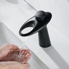 Modern Waterfall Bathroom Sink Faucet Single Knob Single Hole