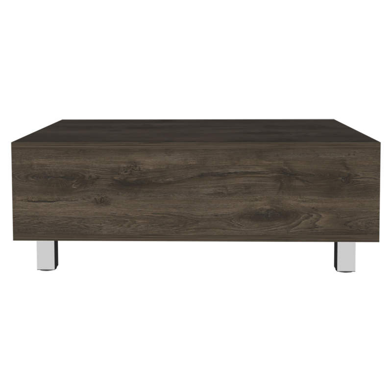 Lift Top Coffee Table; Four Legs -Dark Brown