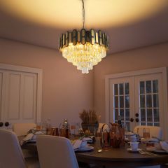 Modern pendant diamond crystal chandelier -8 bulbs