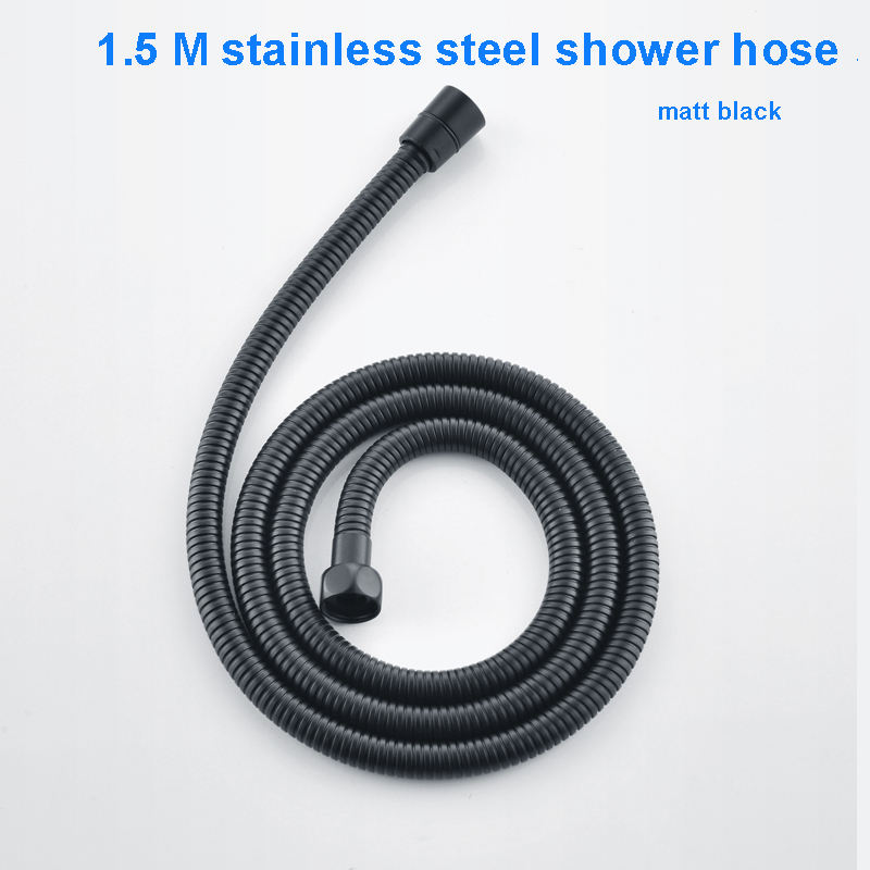 3 function matte black hand shower rain shower massage plastic hand shower brass bracket stainless steel hose