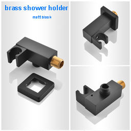 3 function matte black hand shower rain shower massage plastic hand shower brass bracket stainless steel hose