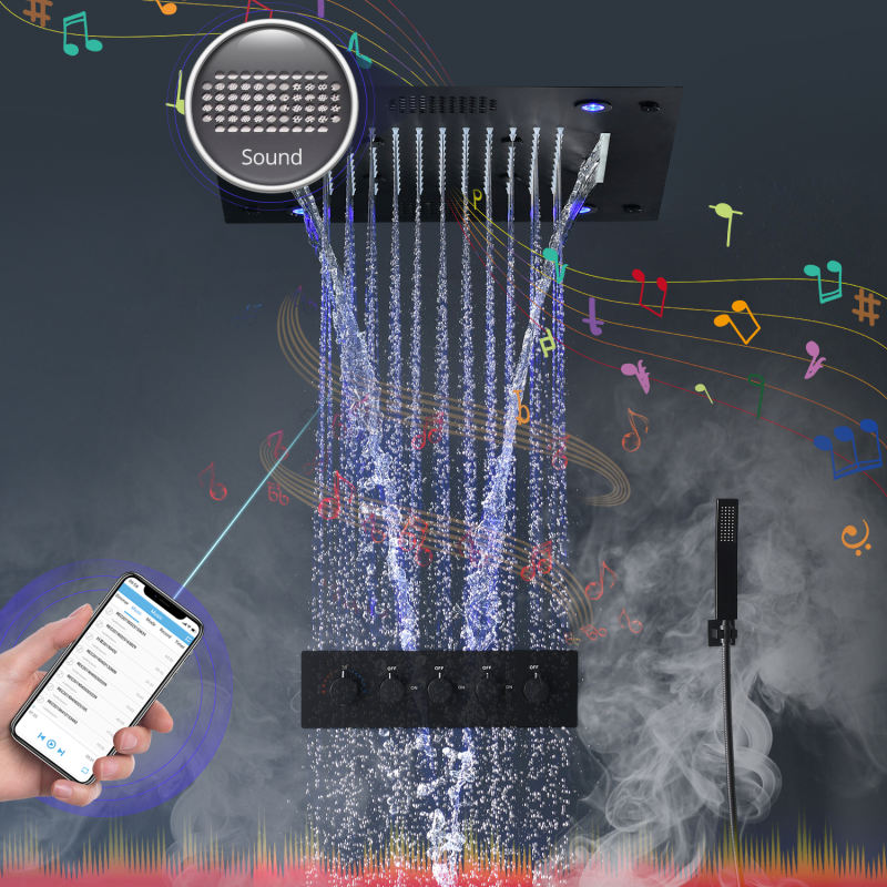 Bluetooth Music Smart LED Lighting Shower Faucet Set