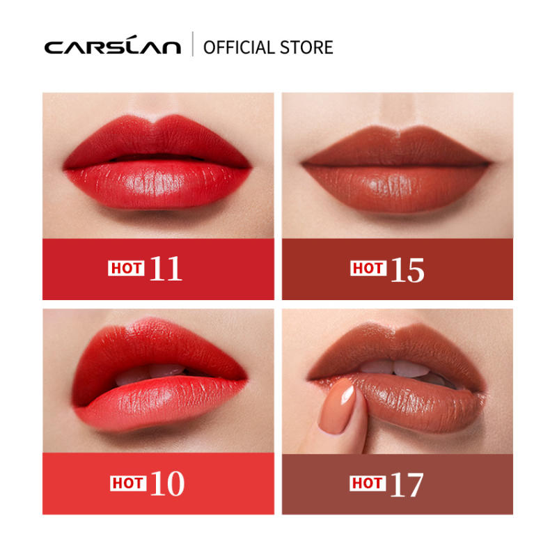 CARSLAN True Velvet Matte Lipstick, Hydrating High Pigmented Lip Color Long Lasting Lip Makeup for Women