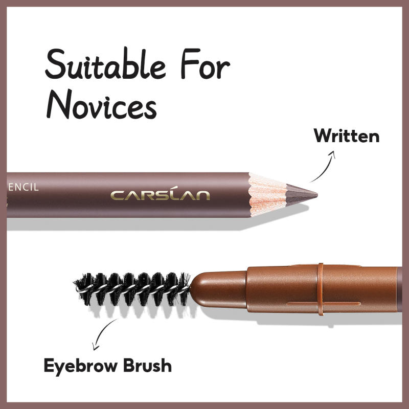 CARSLAN Natural Shaping Eyebrow Pencil, Definer Eyebrow Color, Waterproof, Longlasting, Blending Brush