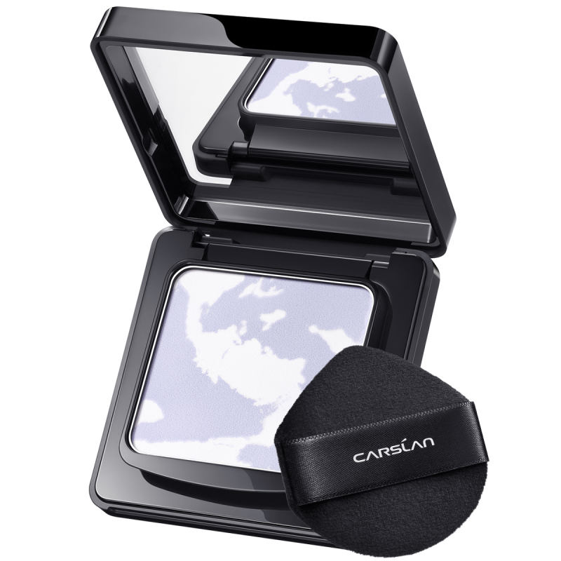 CARSLAN Black Magnet Pressed Setting Powder, 24H Longlasting Oil Control Translucent Powder, Poreless, Waterproof, Lightweight, No Caking