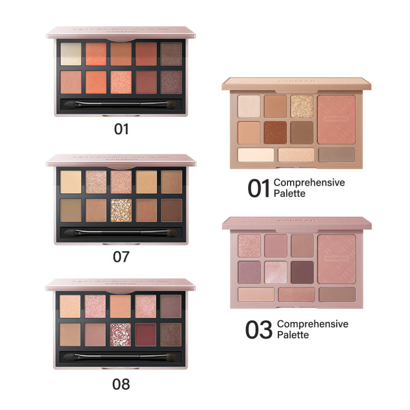 CARSLAN 10 Color Matte Shimmer Eyeshadow Palette, Highly Pigmented Nude Eye Shadow Makeup Palette with Warm Neutrals