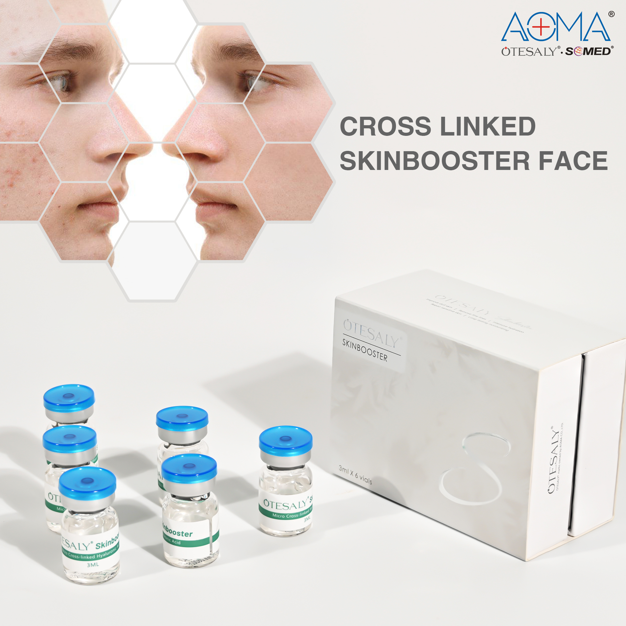 Non-Invasive Treament 6 vials 3ml Skin Booster Injection Facial Rejuvenation