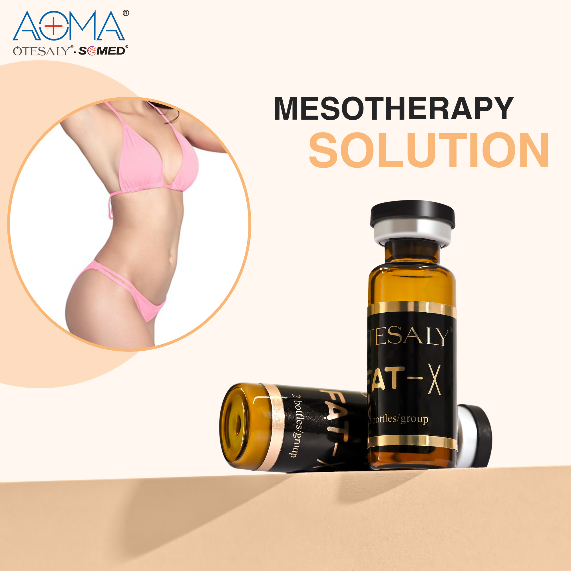 Best Selling OTESALY Fat-X Solution 2 bottles Weekly Weight Loss Injection Reduce Fat Sythesis