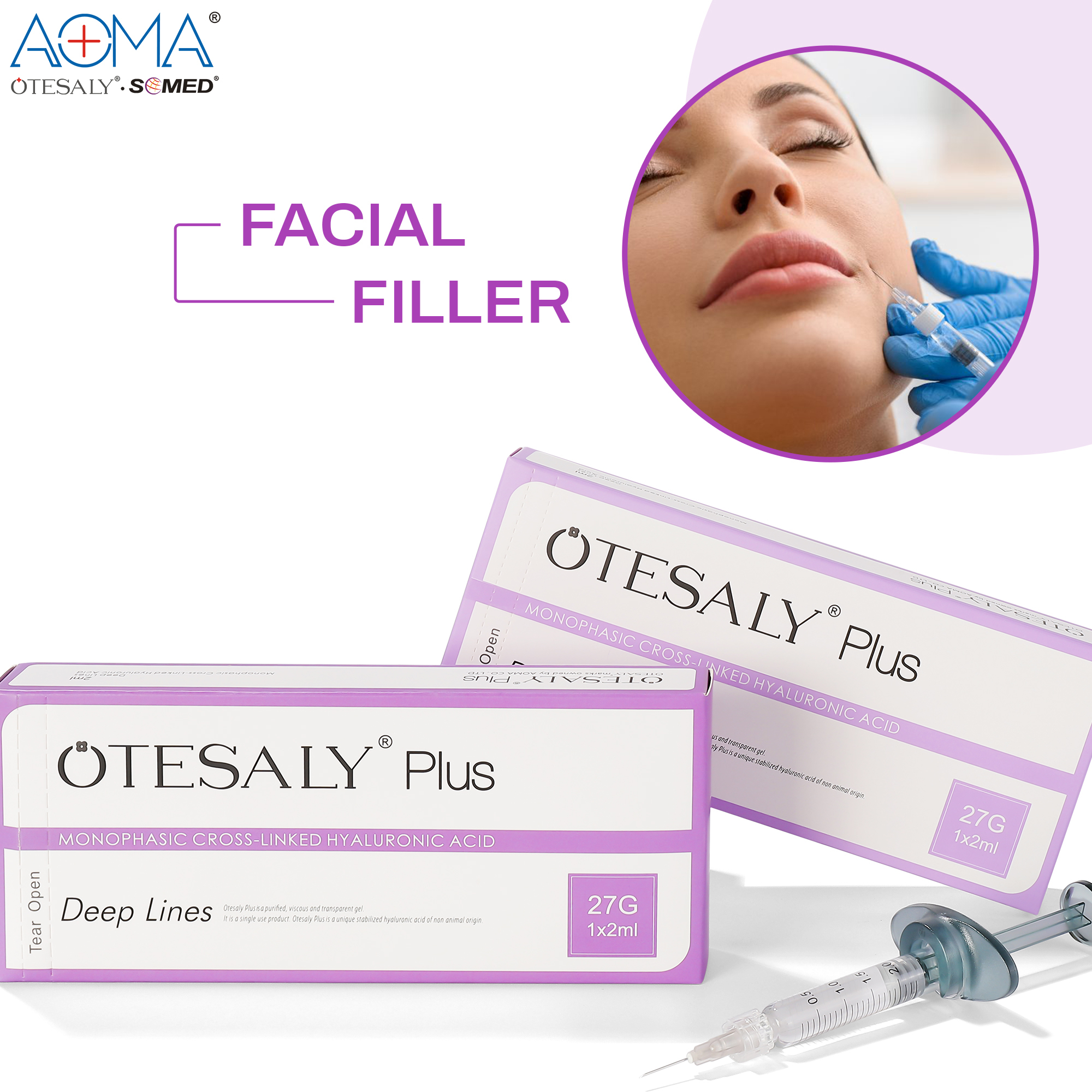COSMETIC CLINIC OTESALY PLUS  2ML DEEP LINES HYDRATION FILLER NOSE BRIGDE