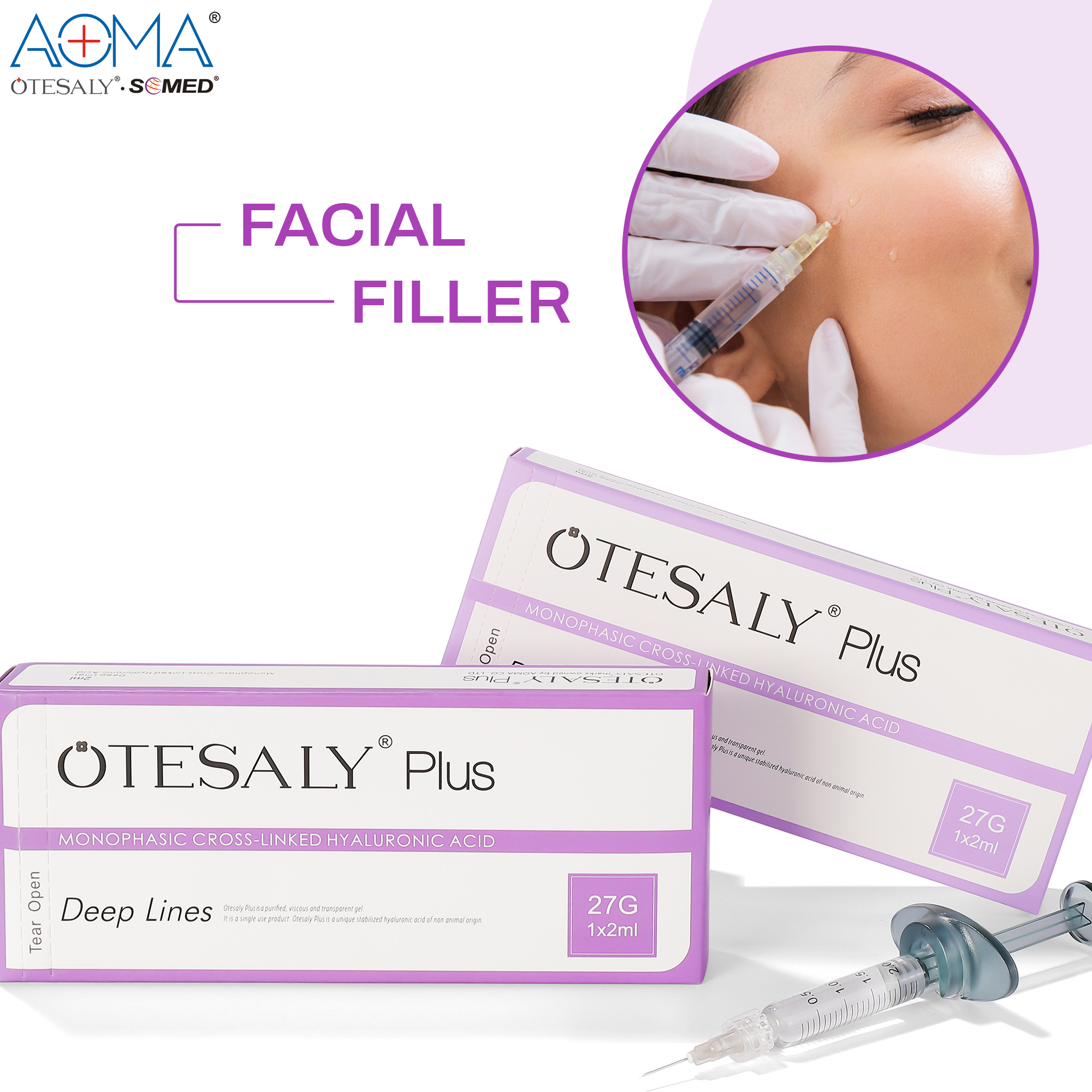 COSMETIC CLINIC OTESALY PLUS  2ML DEEP LINES HYDRATION FILLER NOSE BRIGDE
