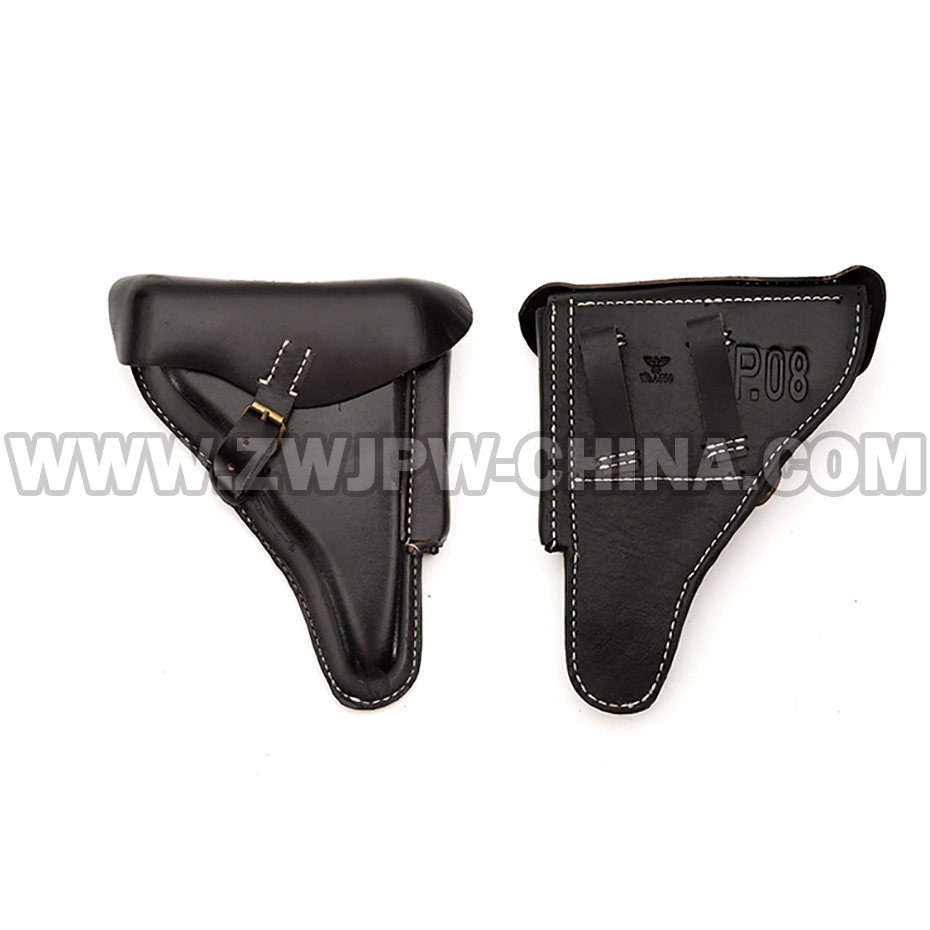 German WW2 Army P08 Genuine Leather Holster （BLACK）