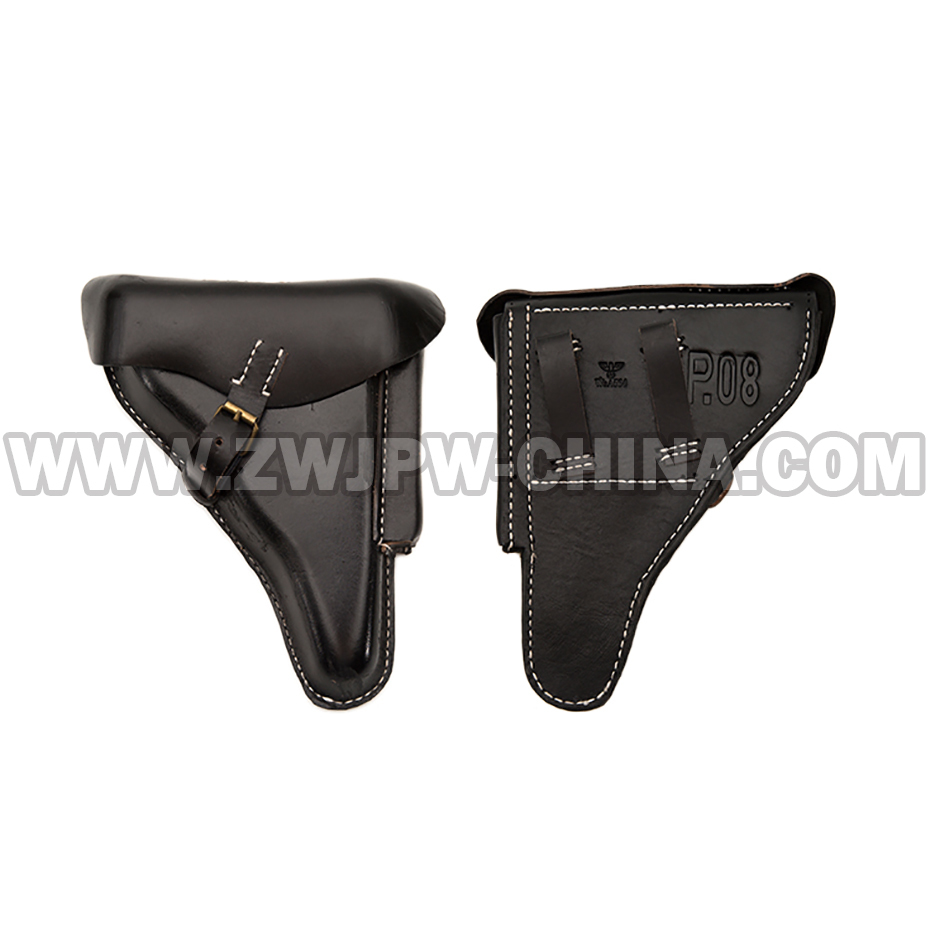 German WW2 Army P08 Genuine Leather Holster （BLACK）