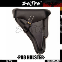 German WW2 Army P08 Genuine Leather Holster （BLACK）