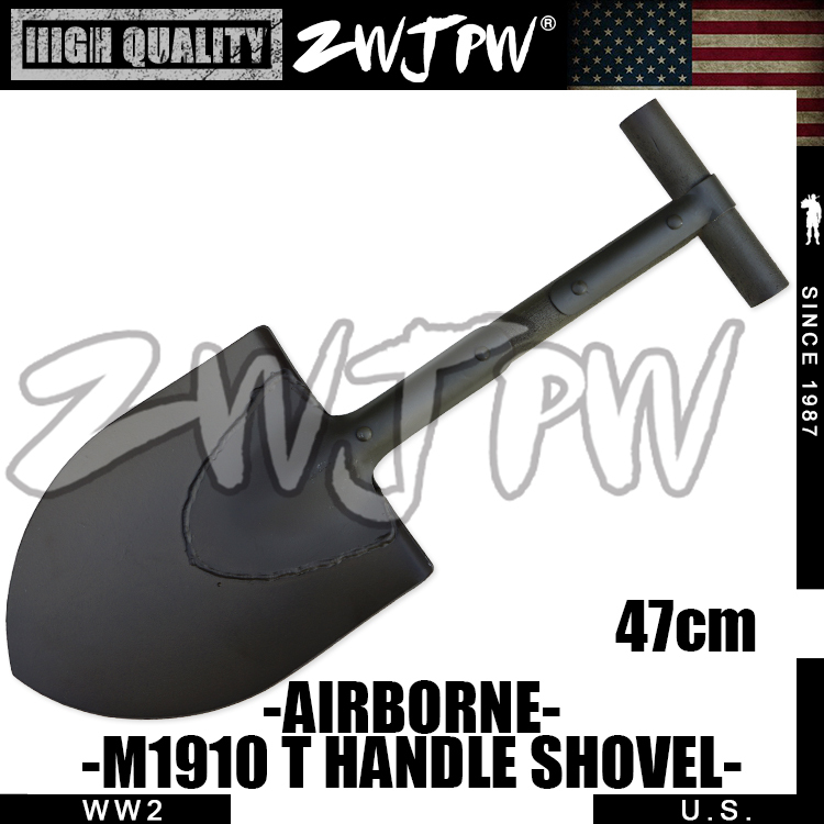 WW2 US AIRBORNE M1910 T-HANDLE SHOVEL OUTDOORS TOOL WITH COVER 47CM