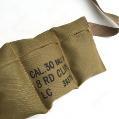 US WW2 Army Portable Magazine Pouches Canvas Khaki 6 Cell