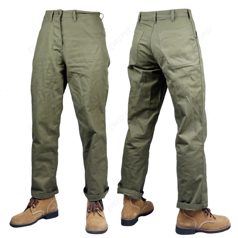 WWII US USMC HBT ARMY GREEN Field Pants Trousers