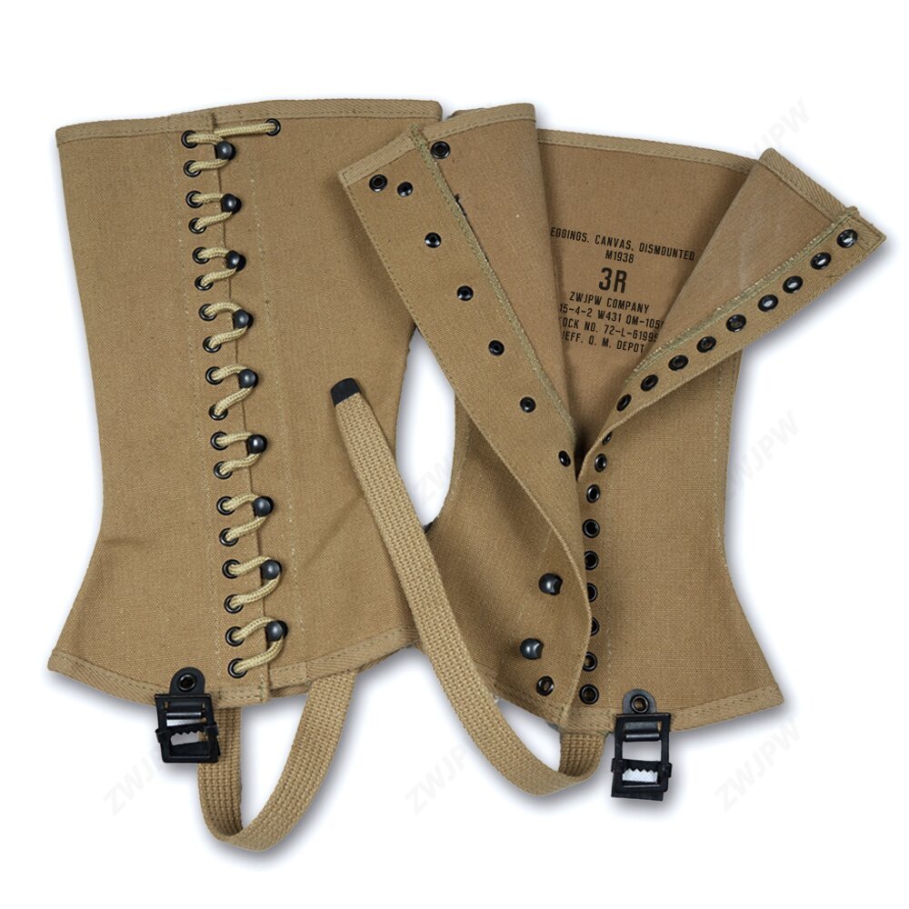 ZWJPW WW2 M1938 Canvas Legging Reproduction WW2 Reenactment （3R）