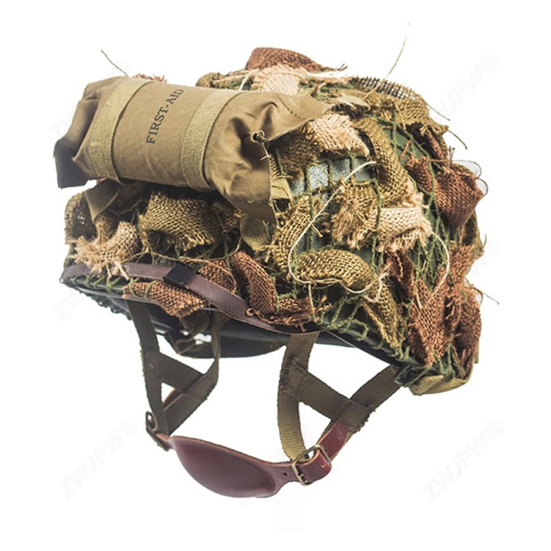 WW2 US ARMY AIRBORNE M1C helmet HELMETT CAMOUFLAGE NET SUIT