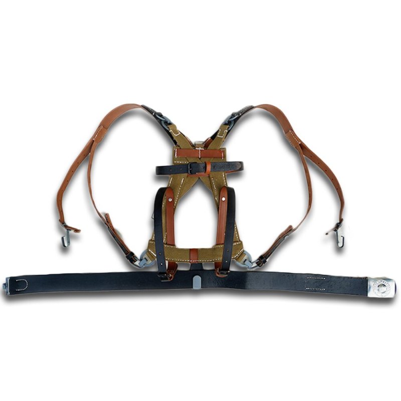 WW2 WWII Army Webbing Frame Soldier A-Frame with Leather Straps Carrier Canvas equipment&amp;Soldier belt&amp;Y Strap