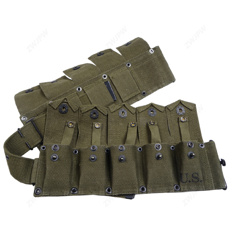 WW2 US ARMY M1 CANVAS GARAND TEN CELL POUCH ARMY GREEN HIGHT QUALITY