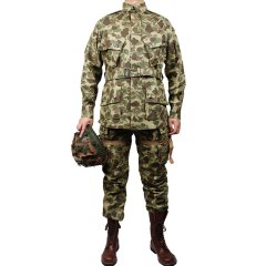 WW2 US Army Military ARMY M42 PACIFIC CAMOUFLAGE JACKETand pants OTTON FASHION THE PACIFIC OCEAN PARATROOPER DUCK HUNTER UNIFORM