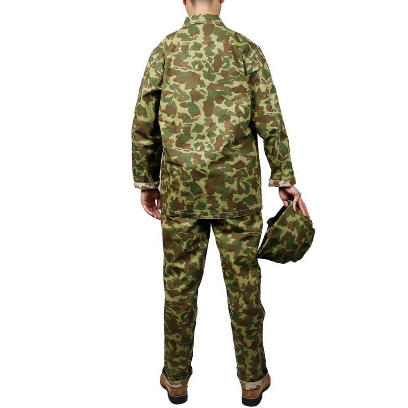 WW2 US USMC HBT Pacific camouflage Uniform Army Set Cotton (NO shoes，no Helmet）