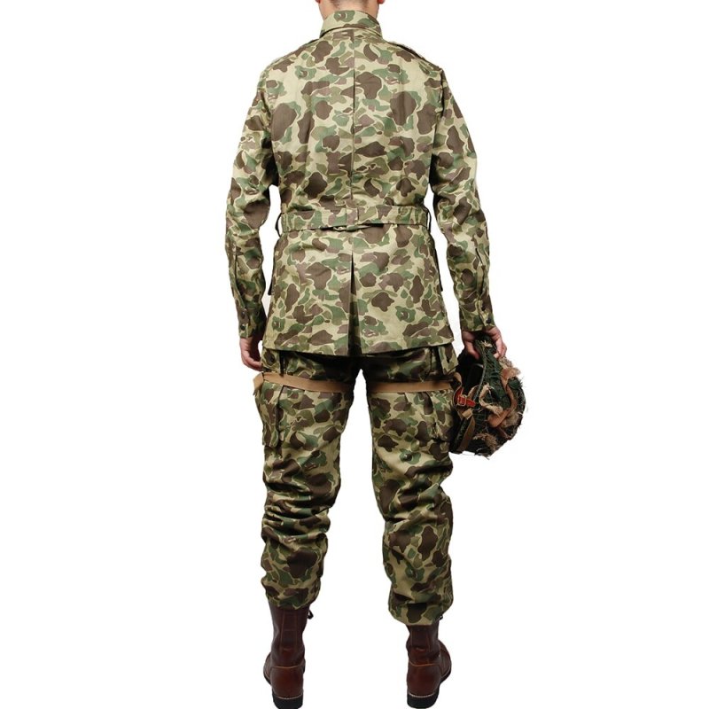 WW2 US Army Military ARMY M42 PACIFIC CAMOUFLAGE JACKETand pants OTTON FASHION THE PACIFIC OCEAN PARATROOPER DUCK HUNTER UNIFORM