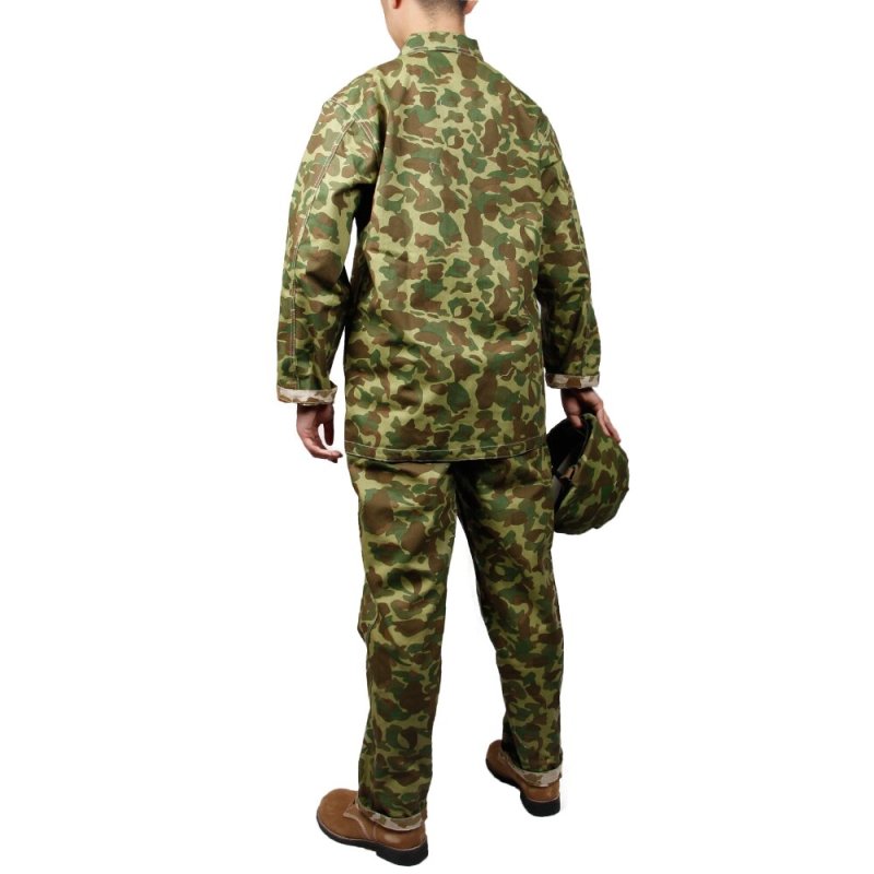 WW2 US USMC HBT Pacific camouflage Uniform Army Set Cotton (NO shoes，no Helmet）