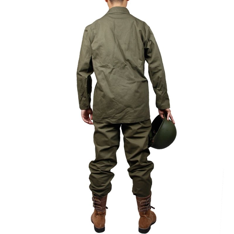 WWII US USMC HBT ARMY GREEN UNIFORME COAT AND PANTS tailored collar HIGH QUALITY REPLICA （no shoes，no Helmet）