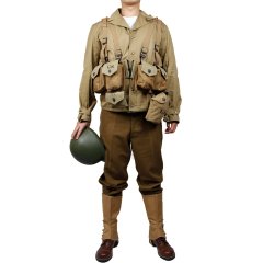 WW2 Cotton Reproduction Of The Original Lining U.S. ARMY M41 Field F/W Thickening Version D-DAY uniform and B.A.R combination