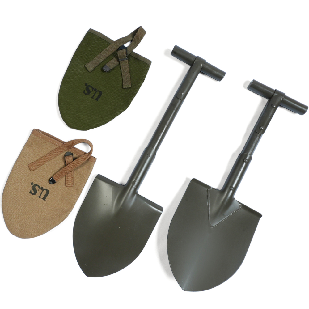 WW2 US AIRBORNE M1910 T-HANDLE SHOVEL OUTDOORS TOOL WITH COVER 47CM