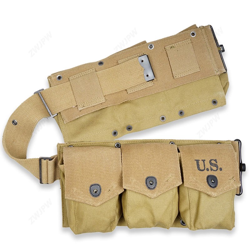 WW2 US ARMY SIX CELL CANVAS BAR POUCH KHAKI HIGHT QUALITY