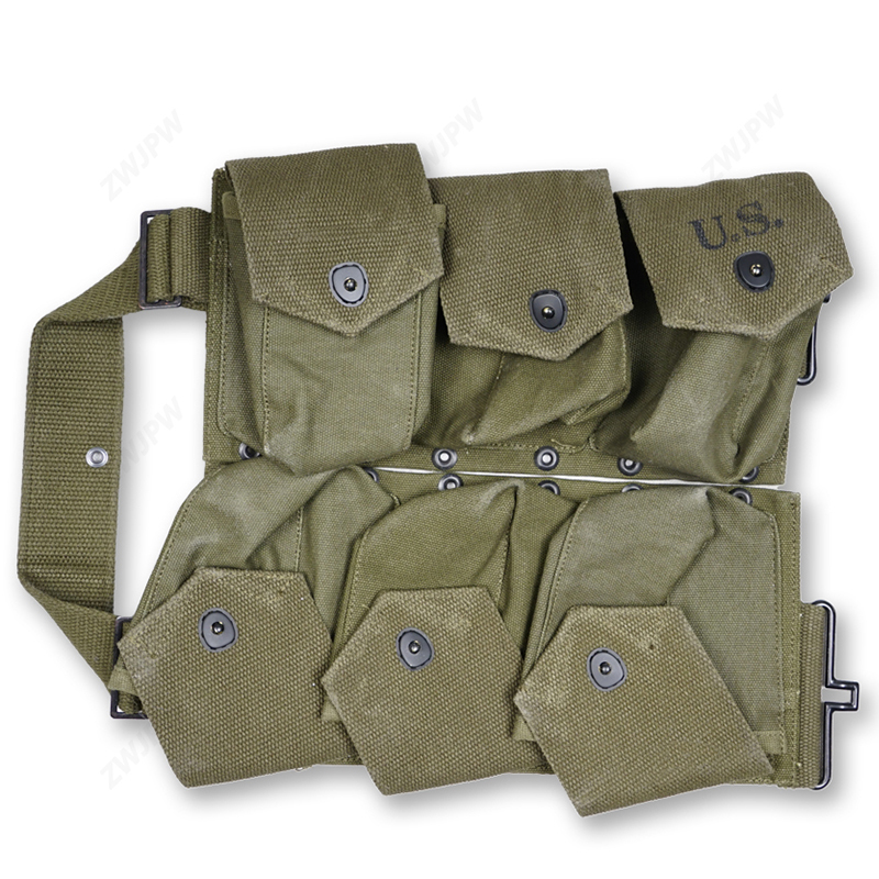 WW2 US ARMY SIX CELL CANVAS BAR POUCH KHAKI HIGHT QUALITY