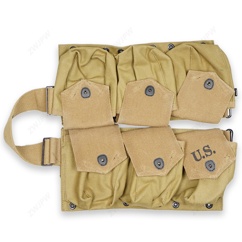 WW2 US ARMY SIX CELL CANVAS BAR POUCH KHAKI HIGHT QUALITY