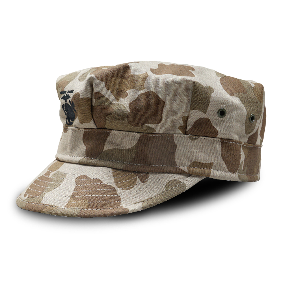 WW2 US HBT USMC PACIFIC CAMOUFLAGE GREEN MARINE CORPS CAP HAT