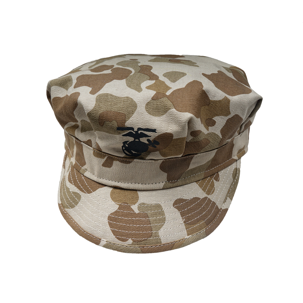 WW2 US HBT USMC PACIFIC CAMOUFLAGE GREEN MARINE CORPS CAP HAT