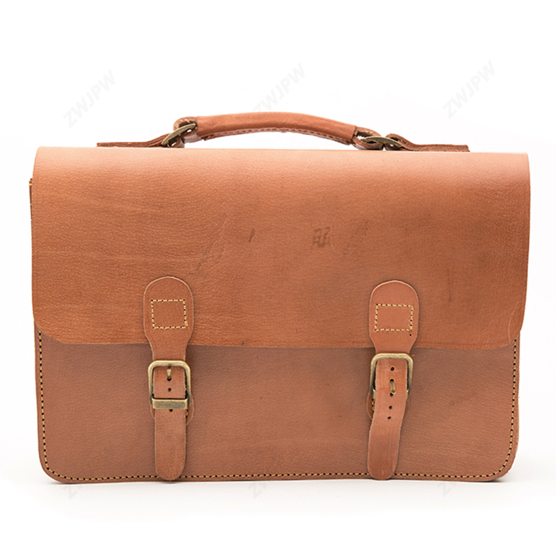 China Army Briefcase Genuine Leather File Handbag